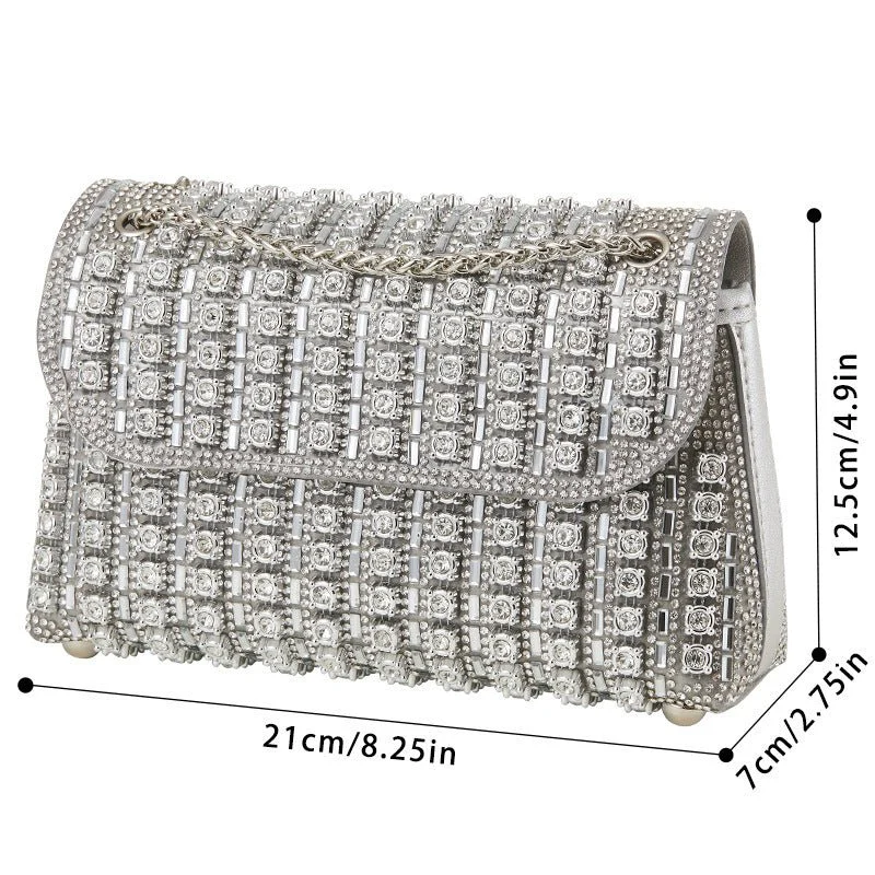 Premium Crystal Rhinestone Evening Clutch Bag (MAC427) - Image 4