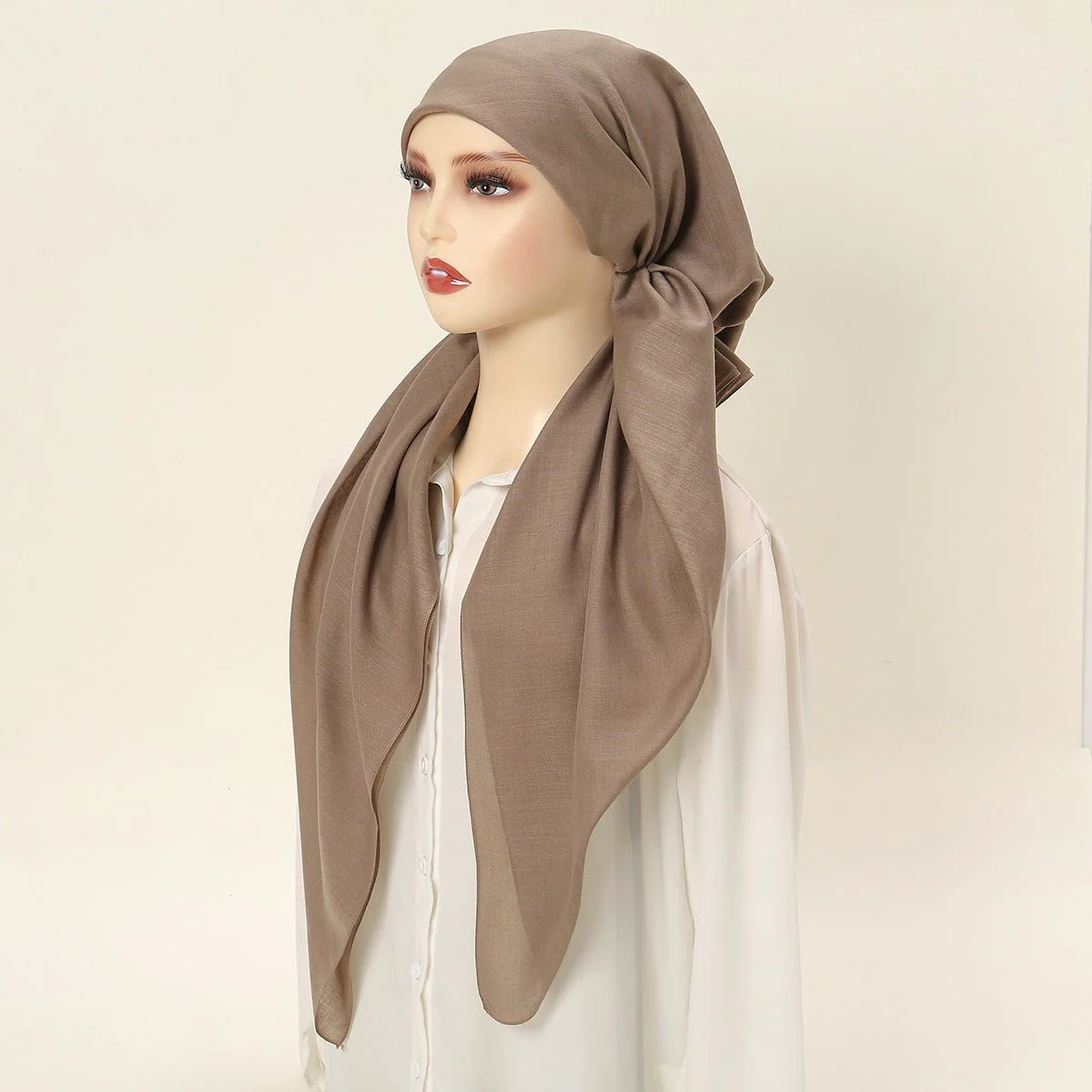 Premium Elastic Turban Caps Triangle Headwrap with Two-Tail Pullover Design (MH118) - Image 2