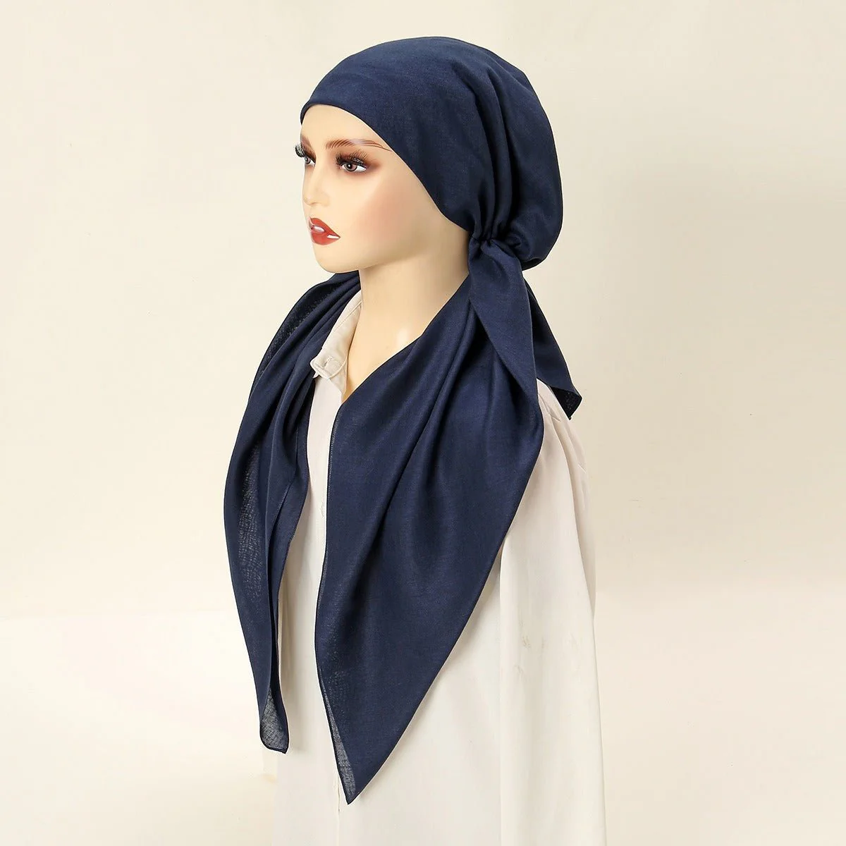 Premium Elastic Turban Caps Triangle Headwrap with Two-Tail Pullover Design (MH118) - Image 7