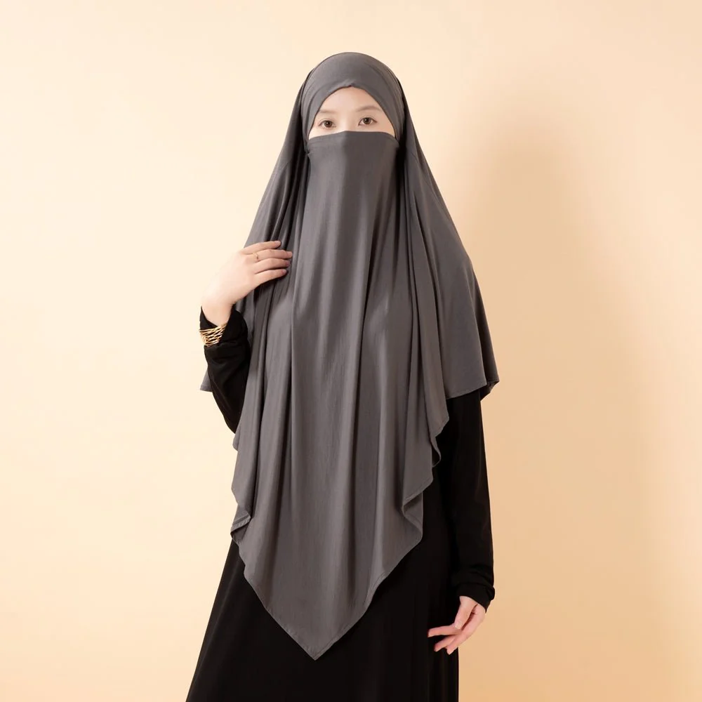 Premium Lenzing™ Modal Khimar with Integrated Face Veil (MK029) - Image 7