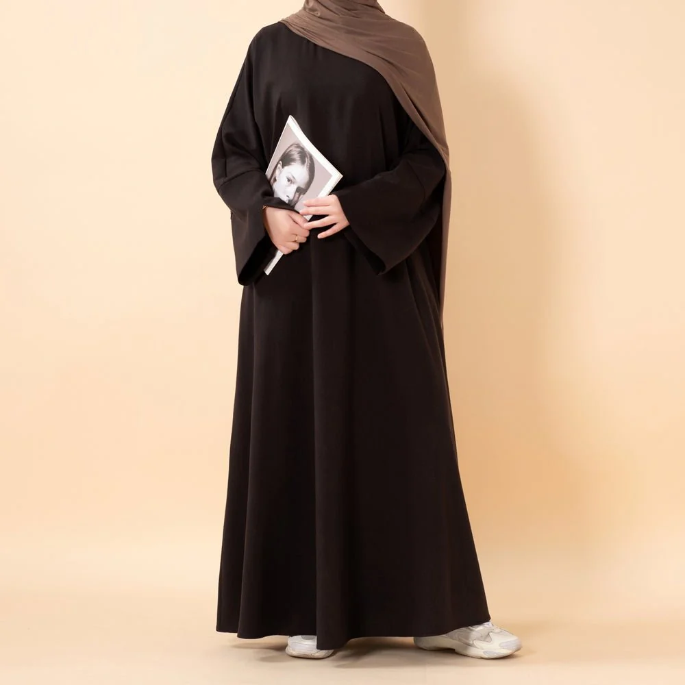 Premium Linen Effect Pullover Abaya with Pockets (MA341) - Image 19