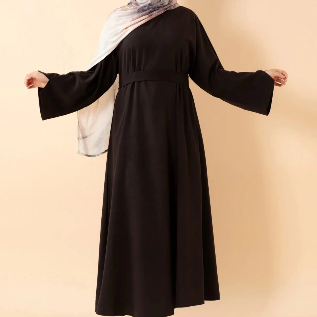 Premium Linen Effect Pullover Abaya with Pockets (MA341) - Image 20