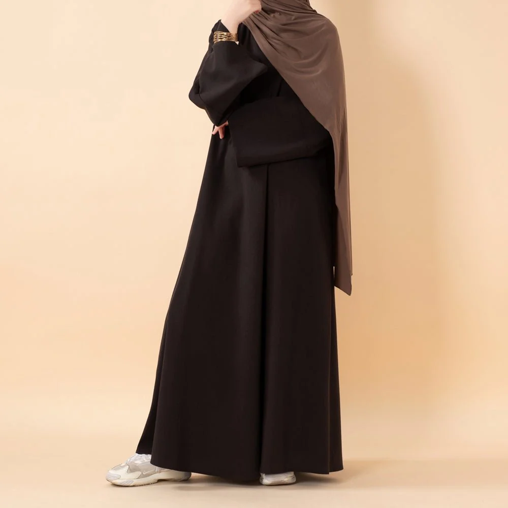 Premium Linen Effect Pullover Abaya with Pockets (MA341) - Image 9