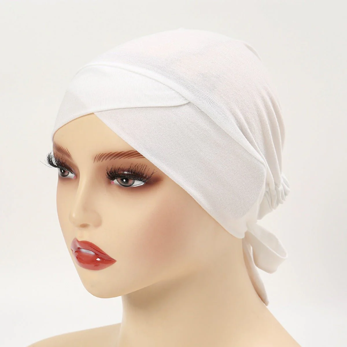 Premium Modal Cotton Cross-Strap Design Hijab Cap with Adjustable Brim (MH116) - Image 4