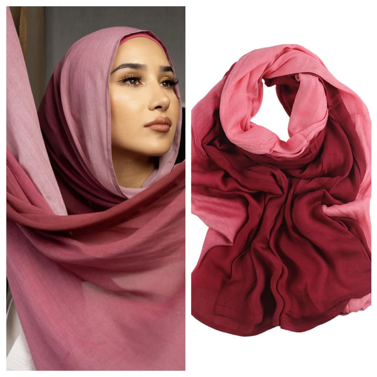 Premium Modal Cotton Headscarves Gradient Hijab Collection(MH123) - Image 9