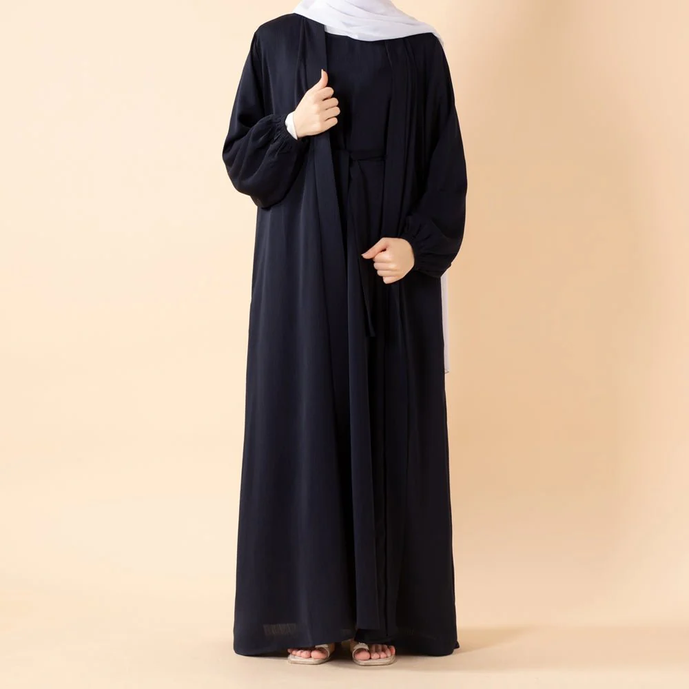 Premium Nida Zoom Open Abaya 3-Piece Set (MOA239) - Image 12
