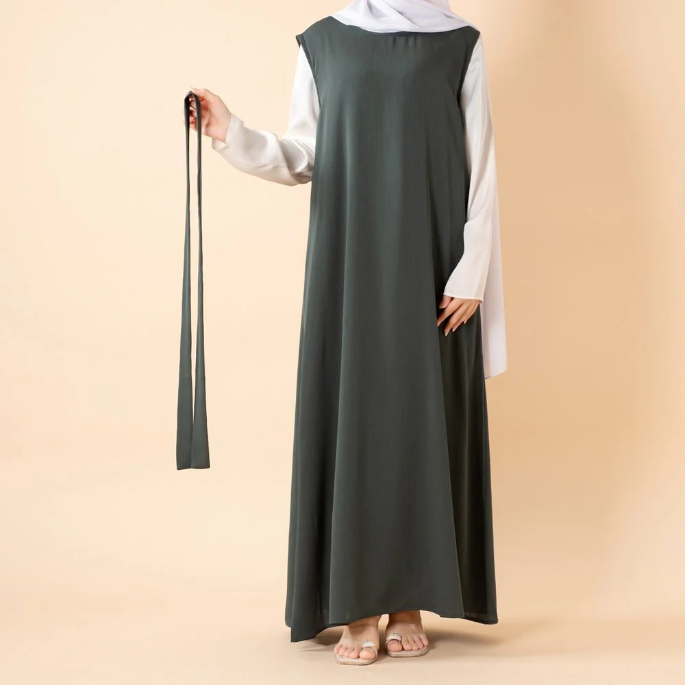 Premium Nida Zoom Open Abaya 3-Piece Set (MOA239) - Image 22