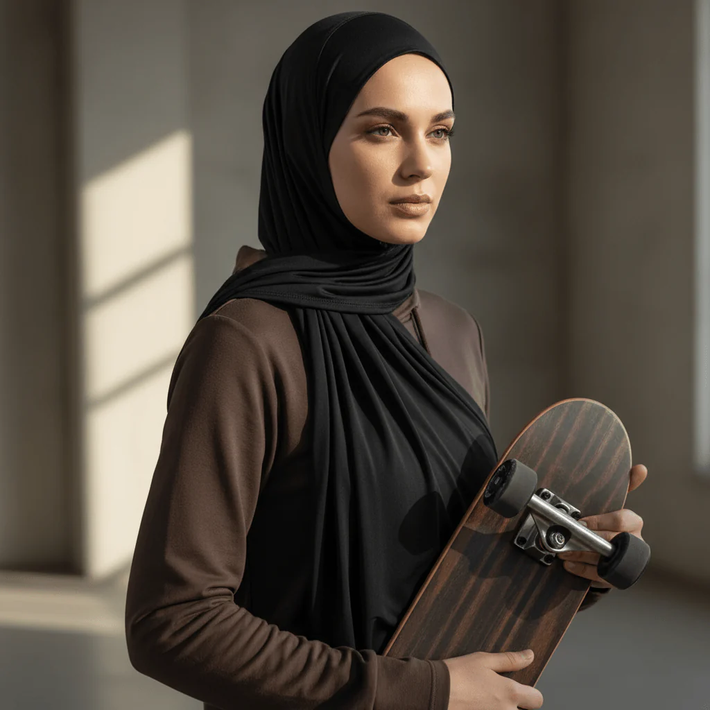 Premium Cooling Non-Slip Hijab | Breathable Sports Hijab (MH196) - Image 4