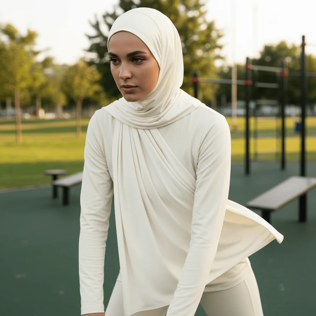 Premium Cooling Non-Slip Hijab | Breathable Sports Hijab (MH196) - Image 7