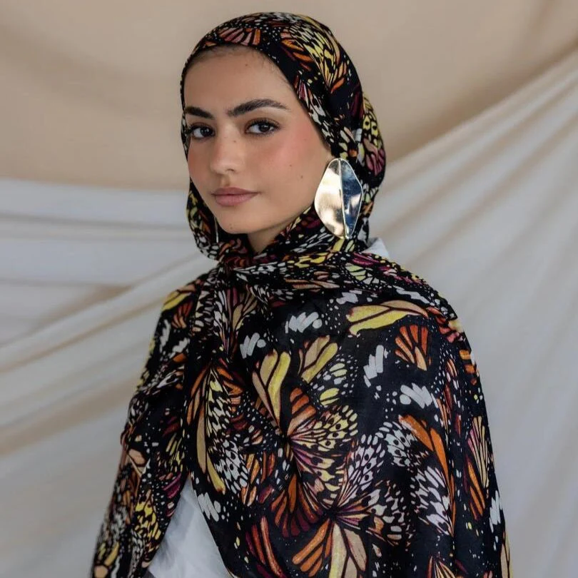 Printed Cotton Hijab Scarf | Soft Breathable Long Headscarf(MH201) - Image 18