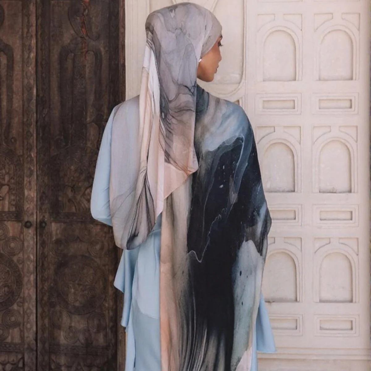 Printed Cotton Hijab Scarf | Soft Breathable Long Headscarf(MH201) - Image 20