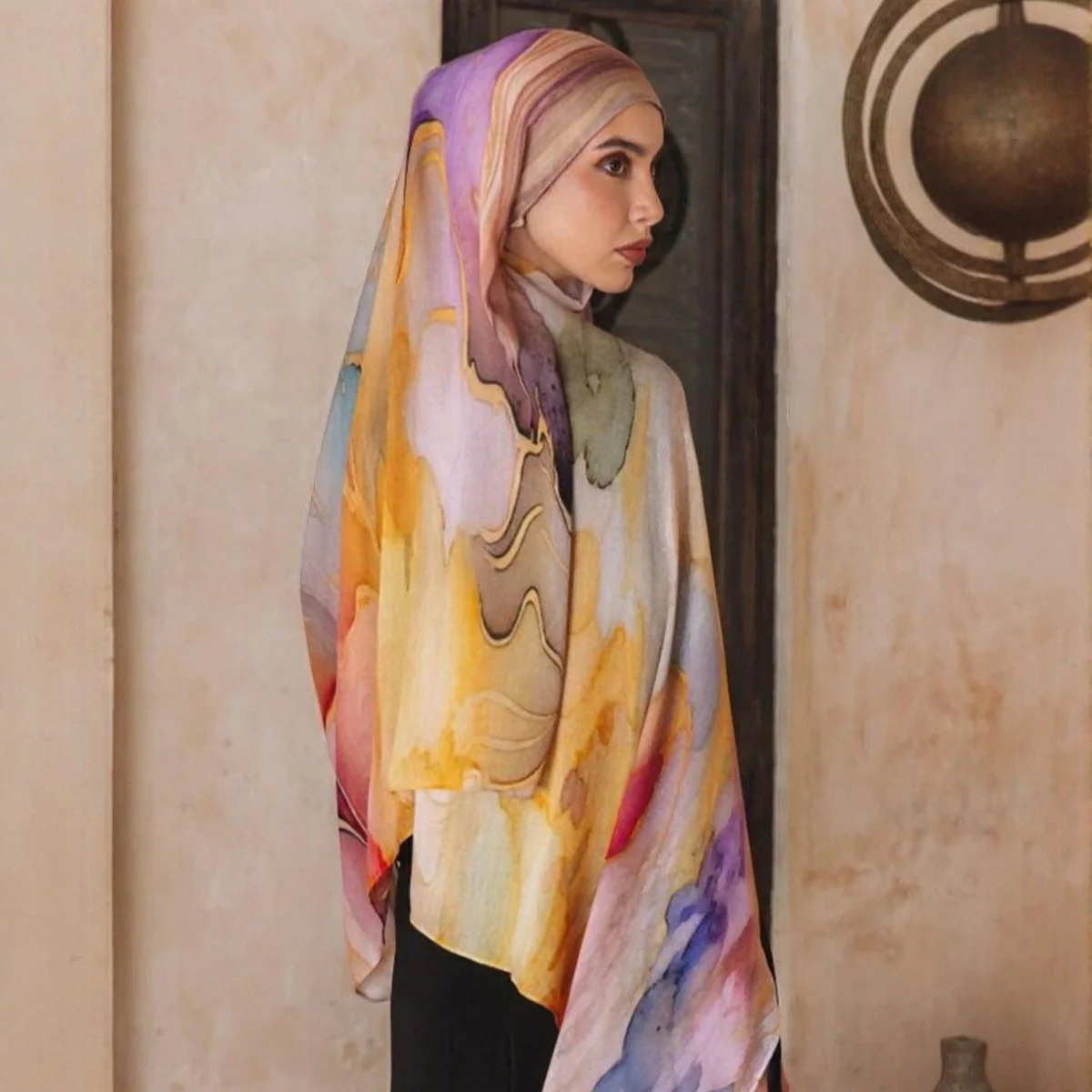 Printed Cotton Hijab Scarf | Soft Breathable Long Headscarf(MH201) - Image 21