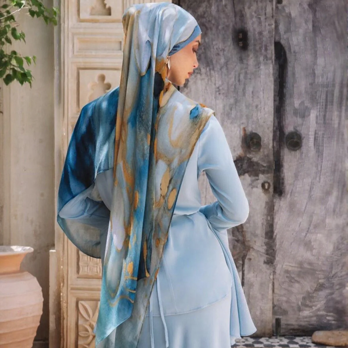 Printed Cotton Hijab Scarf | Soft Breathable Long Headscarf(MH201) - Image 23