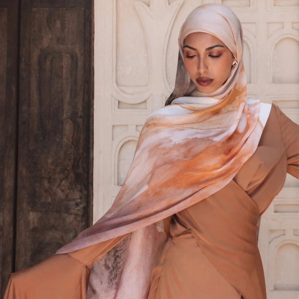 Printed Cotton Hijab Scarf | Soft Breathable Long Headscarf(MH201) - Image 24