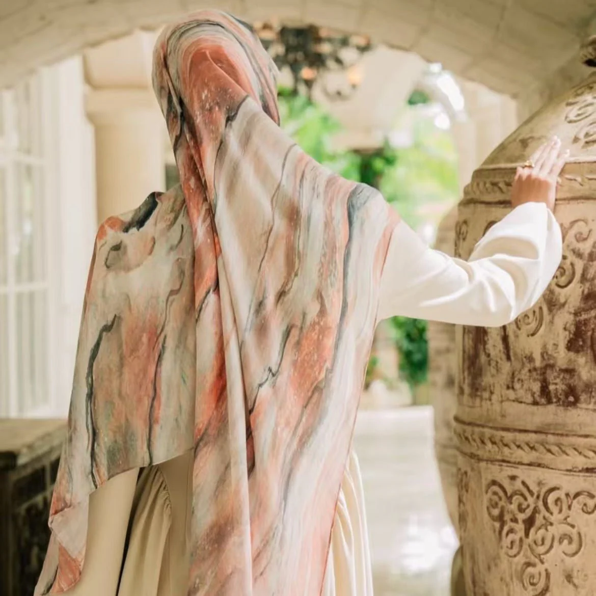 Printed Cotton Hijab Scarf | Soft Breathable Long Headscarf(MH201) - Image 25