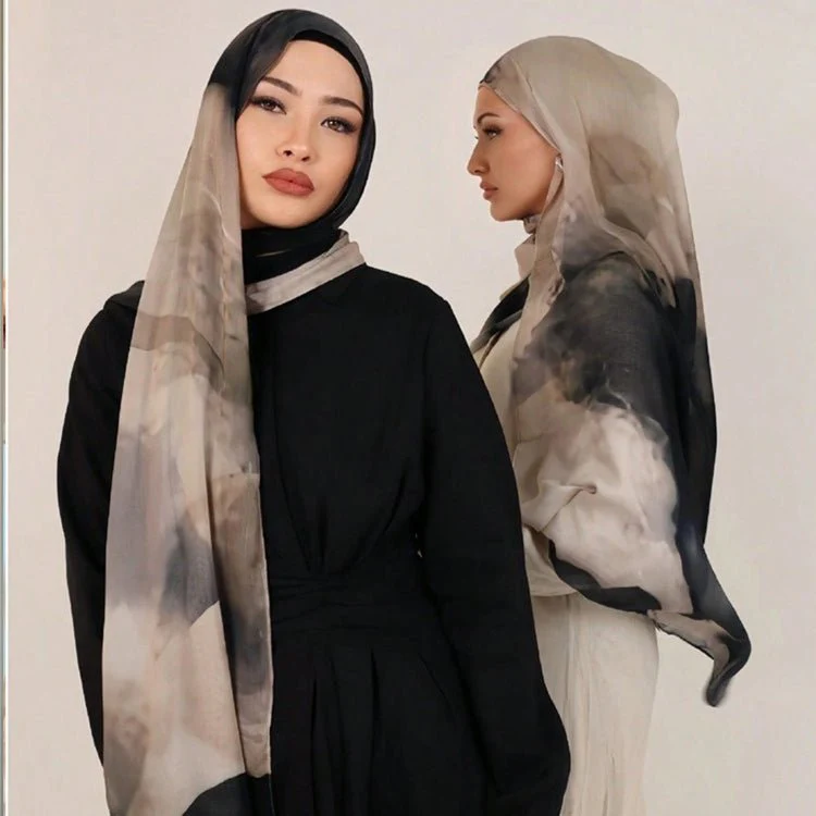 Printed Cotton Hijab Scarf | Soft Breathable Long Headscarf(MH201) - Image 29