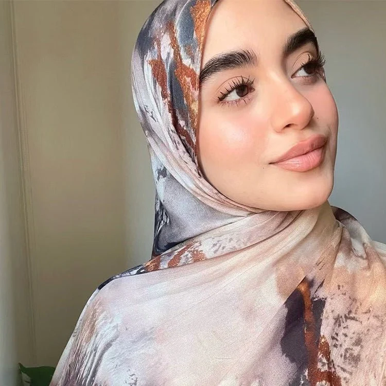 Printed Cotton Hijab Scarf | Soft Breathable Long Headscarf(MH201) - Image 30