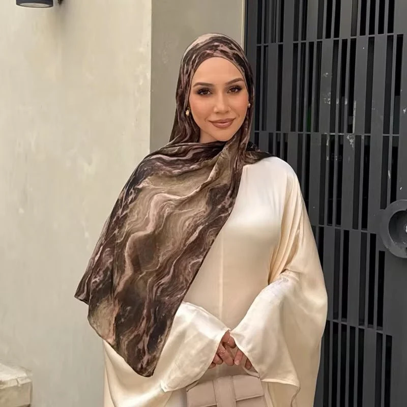 Printed Cotton Hijab Scarf | Soft Breathable Long Headscarf(MH201) - Image 9