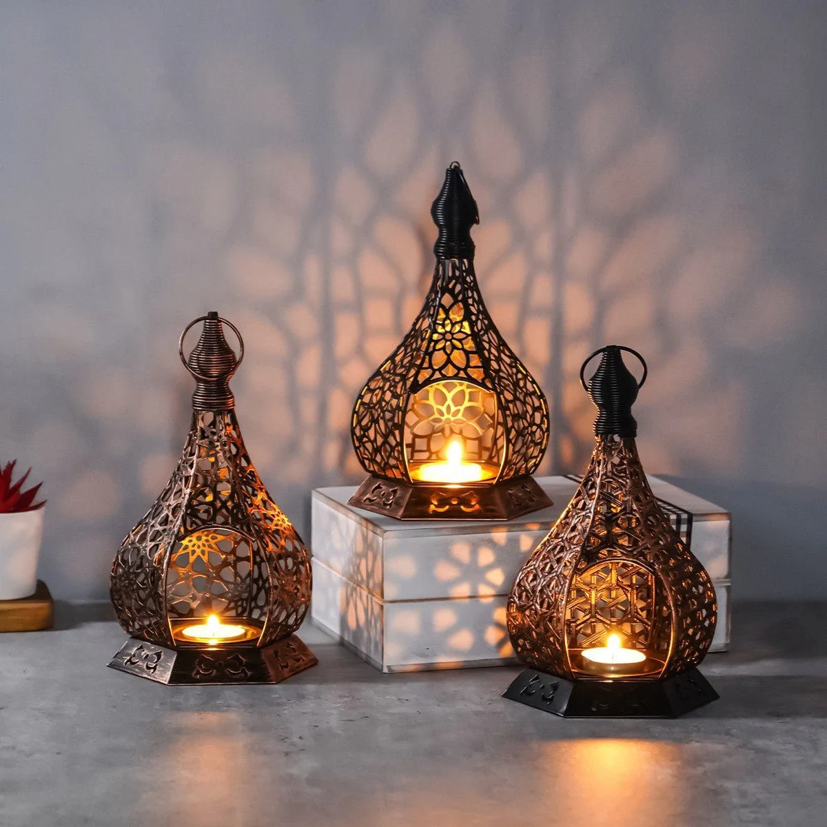 Ramadan Decoration Openwork Iron Candle Holder (MR072) - Image 2