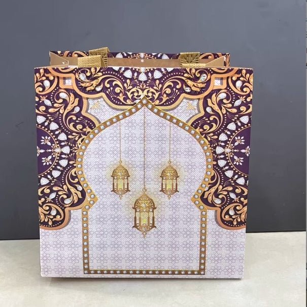Ramadan Eid Mubarak Handheld Gift Bag Set | Islamic Printed Non-Woven Tote Bags (MAC389) - Image 3