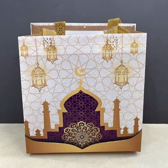Ramadan Eid Mubarak Handheld Gift Bag Set | Islamic Printed Non-Woven Tote Bags (MAC389) - Image 5