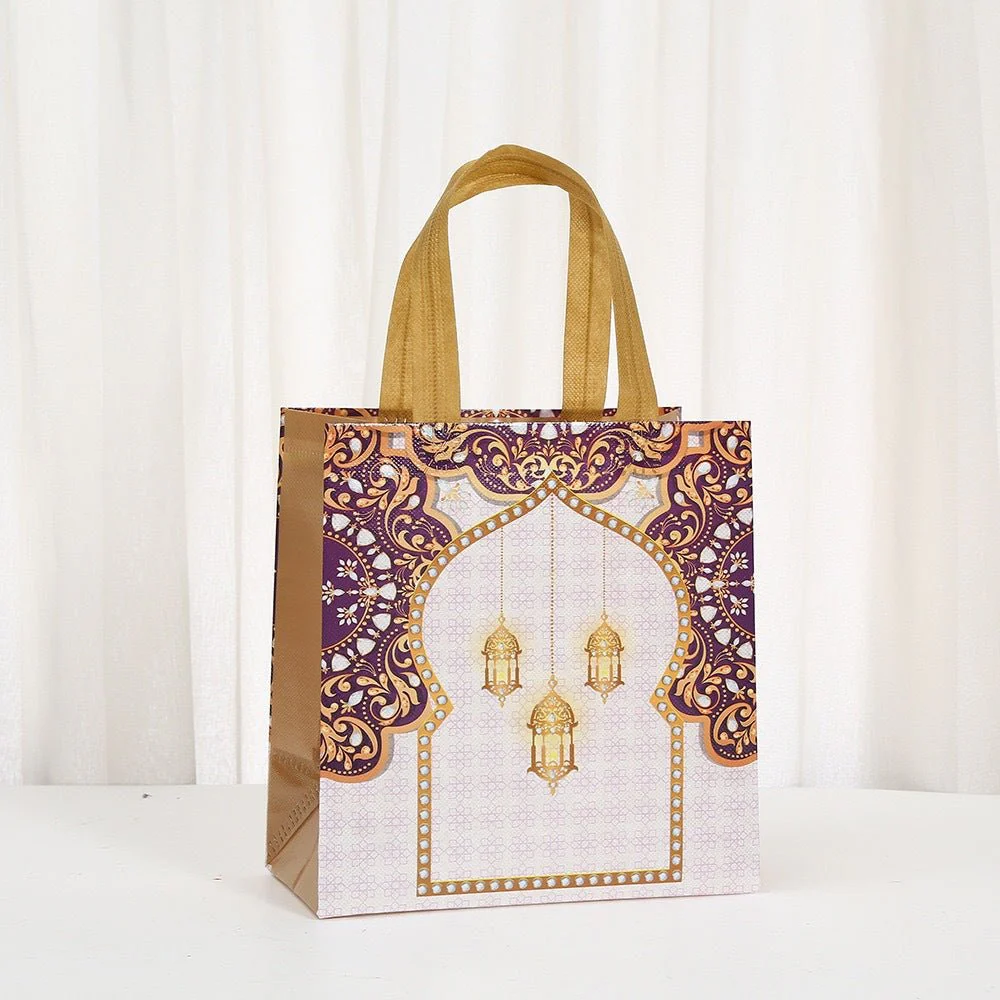 Ramadan Eid Mubarak Handheld Gift Bag Set | Islamic Printed Non-Woven Tote Bags (MAC389) - Image 7