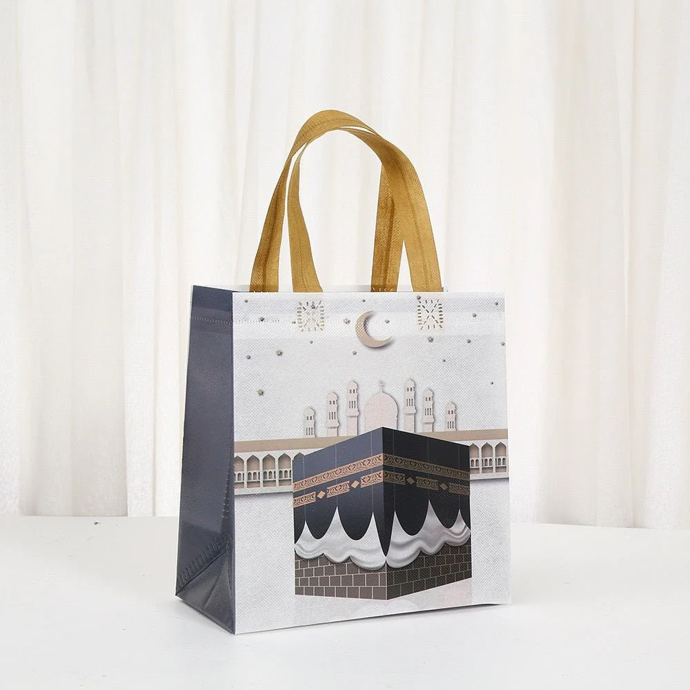 Ramadan Eid Mubarak Handheld Gift Bag Set | Kaaba Print Non-Woven Tote Bags (MAC388) - Image 5