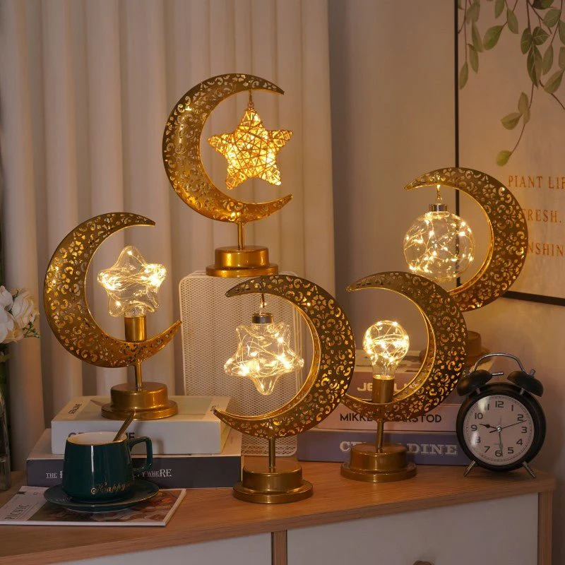 Ramadan Iron Star & Crescent Lamp Festive Candle Holder Decor (MAC399) - Image 15