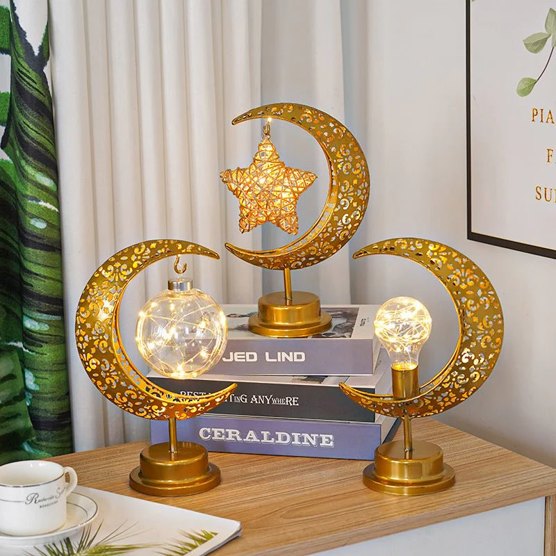 Ramadan Iron Star & Crescent Lamp Festive Candle Holder Decor (MAC399) - Image 2
