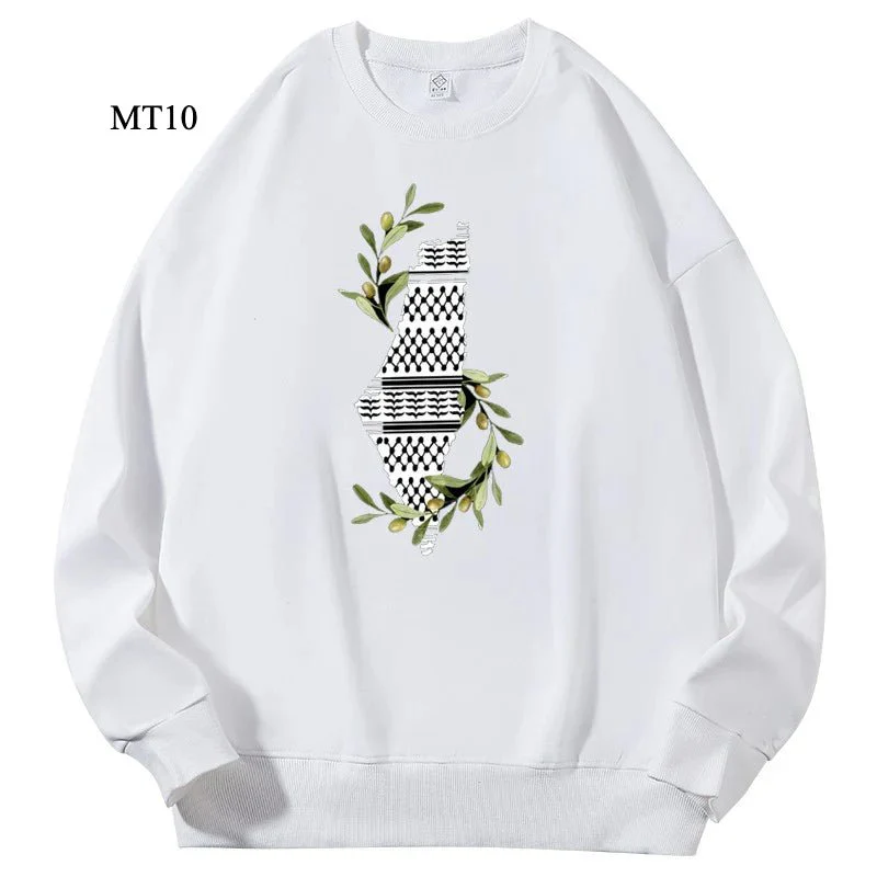 Ramadan Keffiyeh Customizable Sweatshirt for Adults – High-Quality, No-Hood Design (MTC003) - Image 12