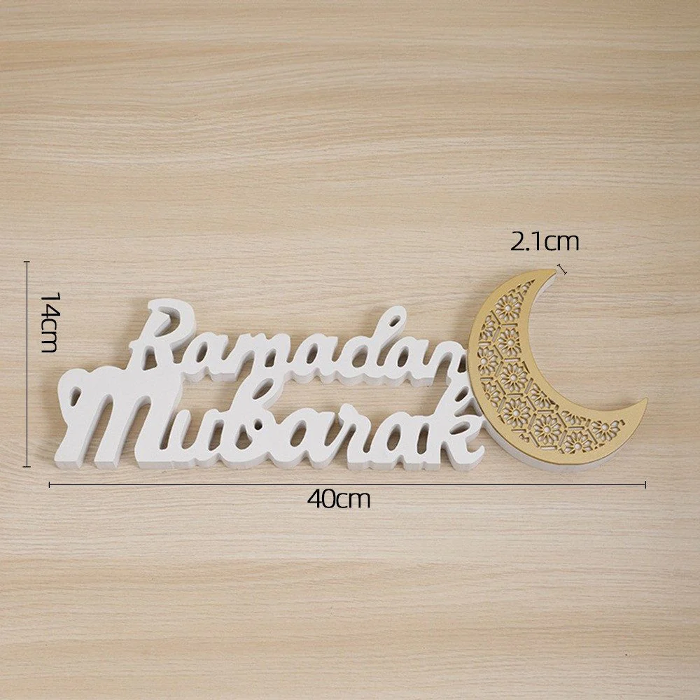 Ramadan Mubarak LED Moon Decor Crescent Craft Ornament (MAC393) - Image 5