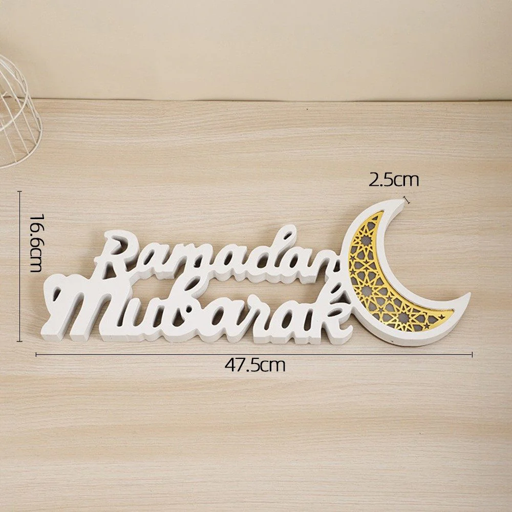 Ramadan Mubarak LED Moon Decor Crescent Craft Ornament (MAC393) - Image 6