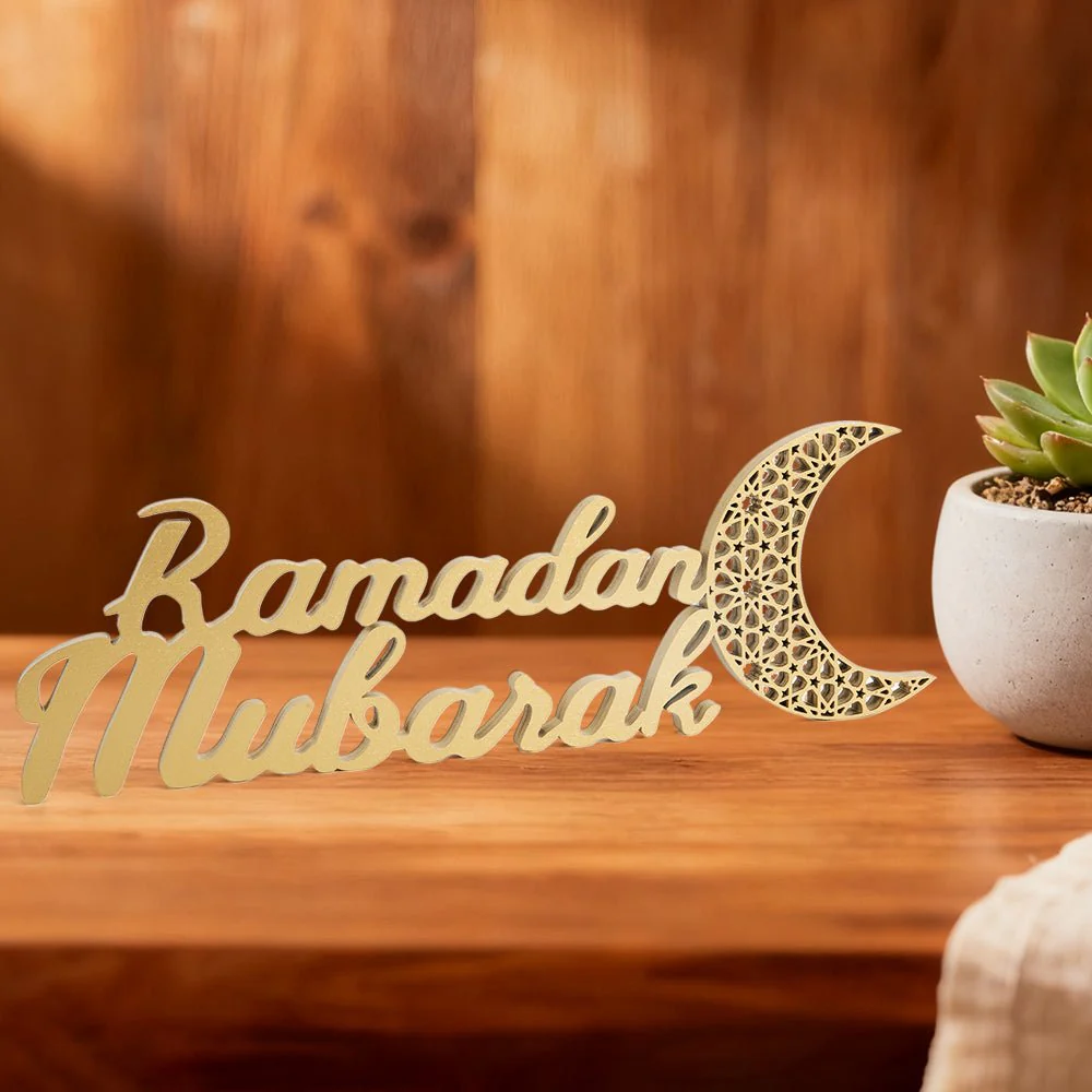 Ramadan Mubarak Wooden Craft Ornament Festive Tabletop Decor (MAC392) - Image 3