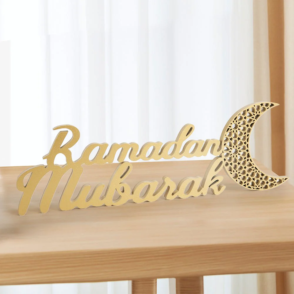 Ramadan Mubarak Wooden Craft Ornament Festive Tabletop Decor (MAC392) - Image 4