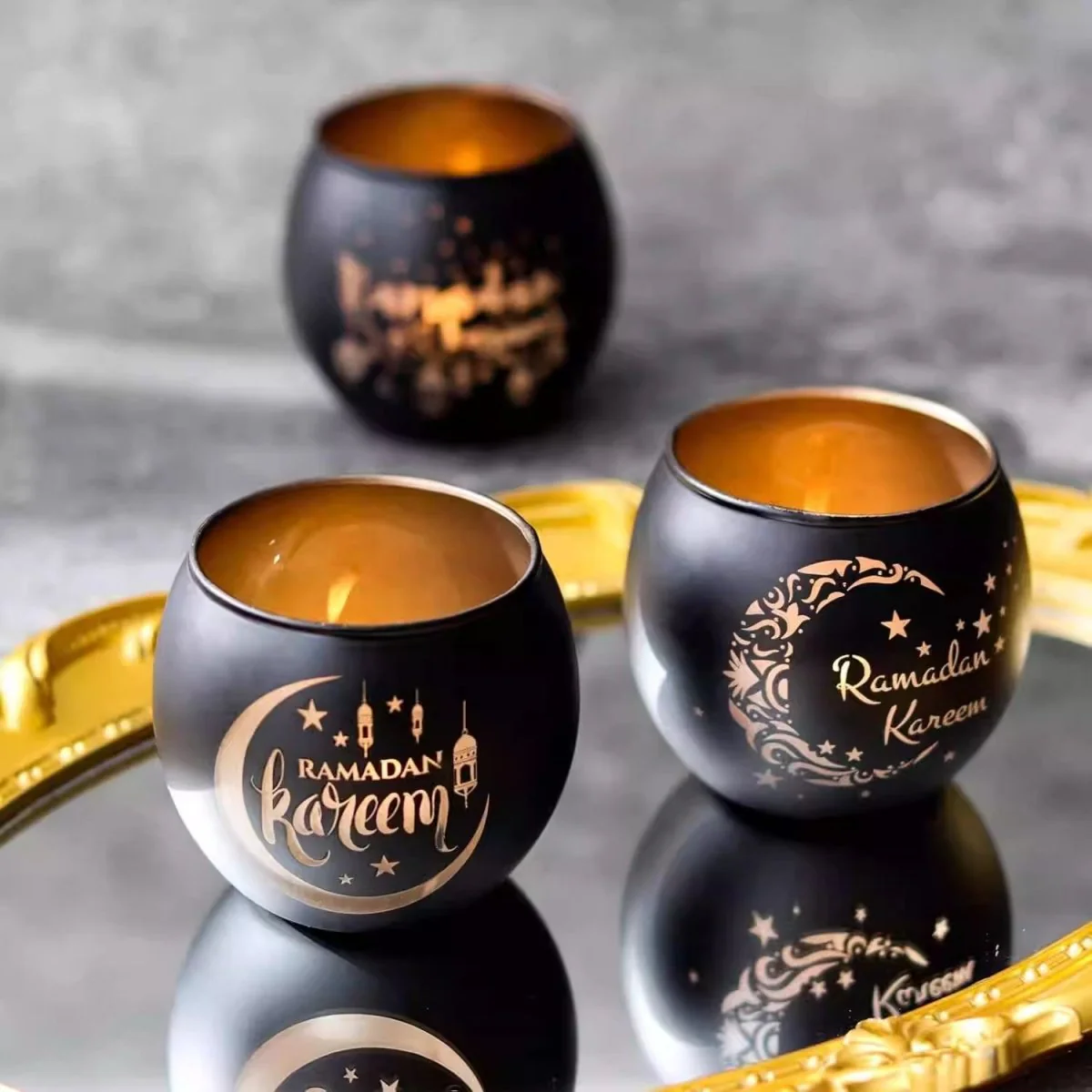 Ramadan Scented Candle Glass Holder Set (MAC391) - Image 3