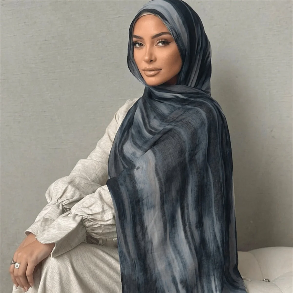 Rayon Gradient Tie-Dye Scarf  | Rayon Gradient Hijab (MH216) - Image 18