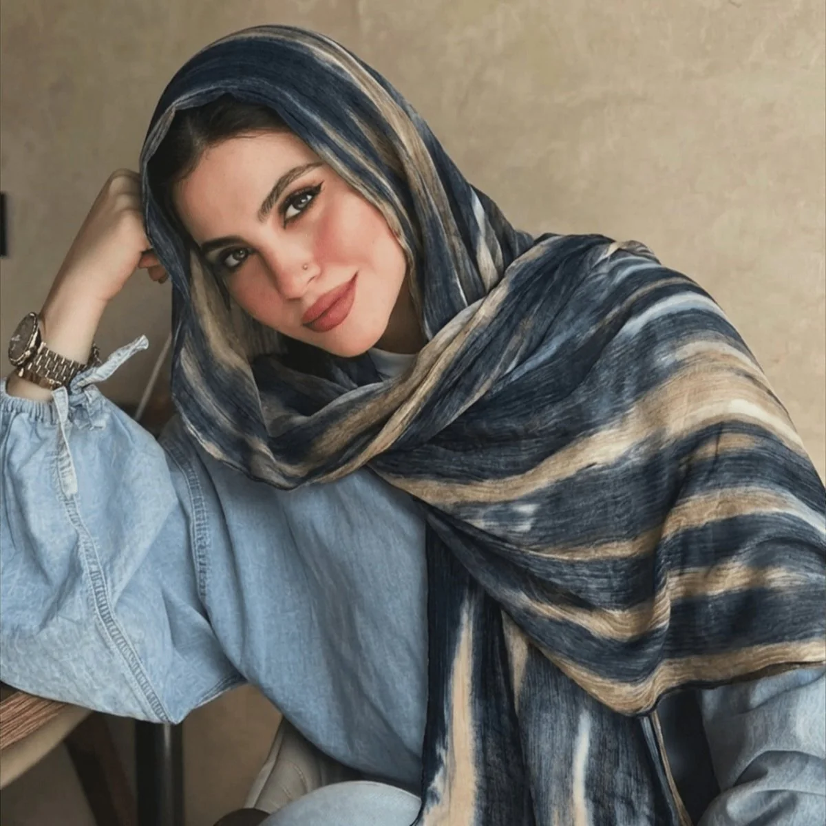 Rayon Gradient Tie-Dye Scarf  | Rayon Gradient Hijab (MH216) - Image 20