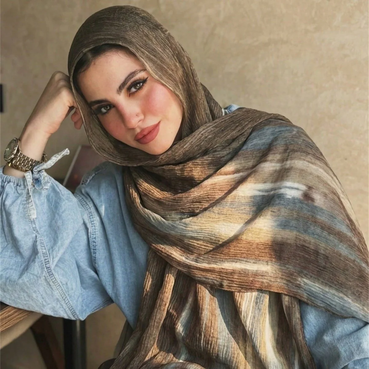 Rayon Gradient Tie-Dye Scarf  | Rayon Gradient Hijab (MH216) - Image 21