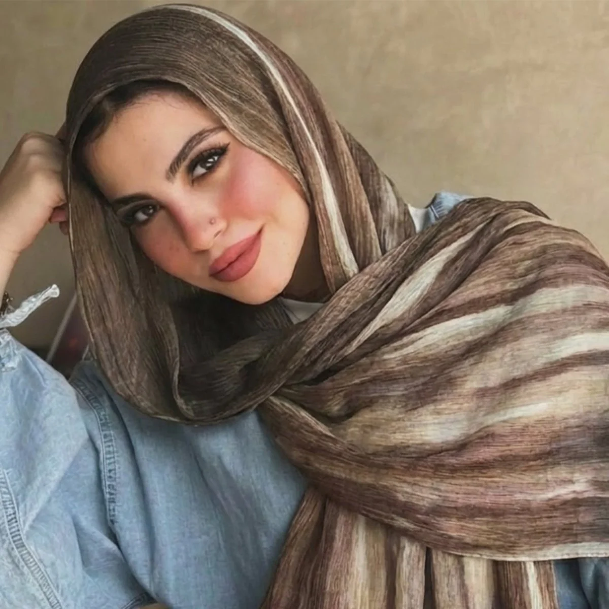 Rayon Gradient Tie-Dye Scarf  | Rayon Gradient Hijab (MH216) - Image 22