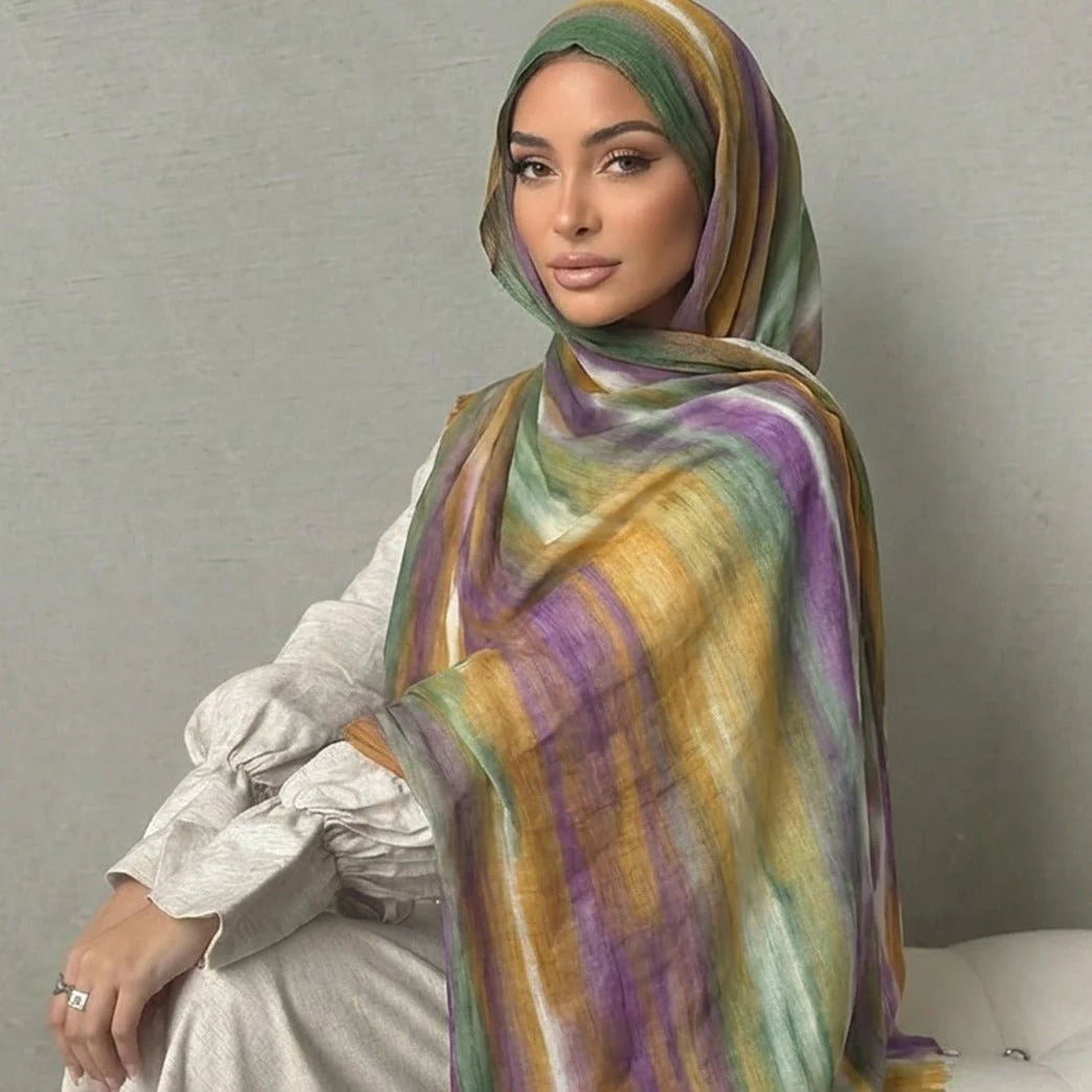 Rayon Gradient Tie-Dye Scarf  | Rayon Gradient Hijab (MH216) - Image 23