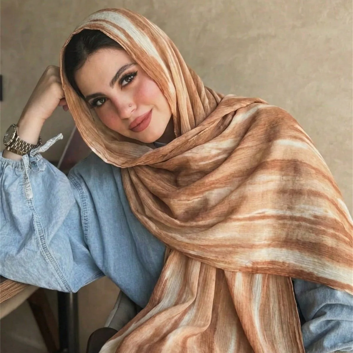 Rayon Gradient Tie-Dye Scarf  | Rayon Gradient Hijab (MH216) - Image 28