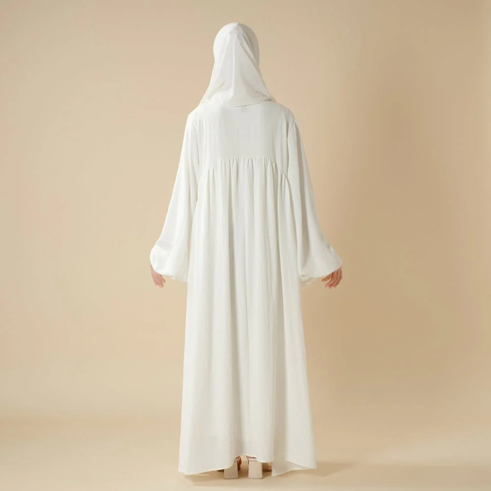 Relaxed Fit Lantern Sleeves Crepe Abaya (MA190) - Image 10