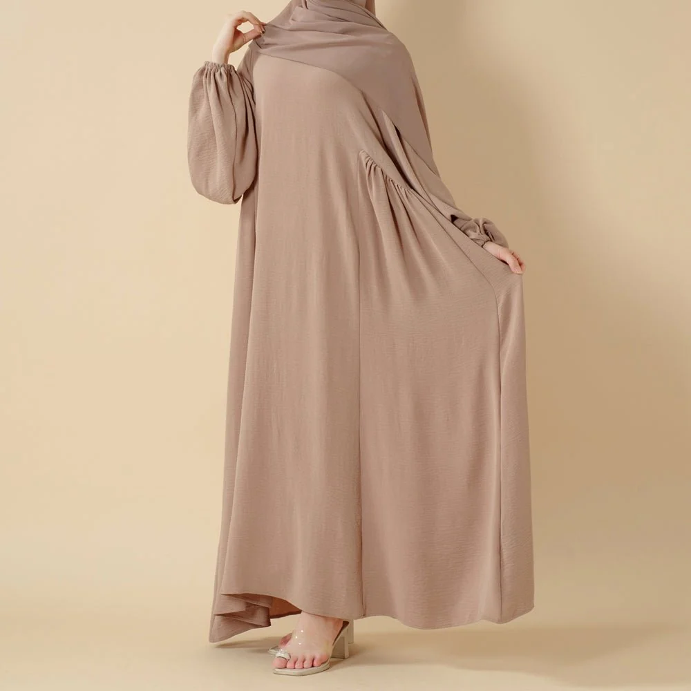 Relaxed Fit Lantern Sleeves Crepe Abaya (MA190) - Image 13