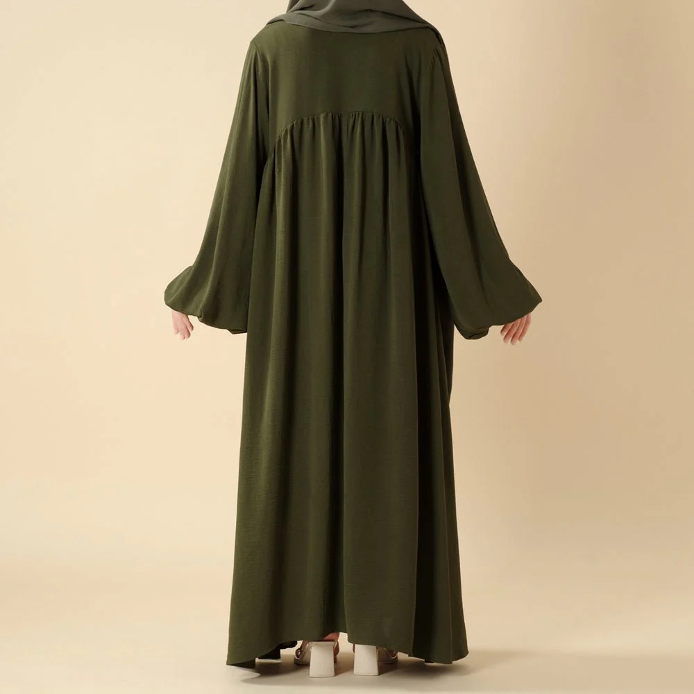 Relaxed Fit Lantern Sleeves Crepe Abaya (MA190) - Image 14
