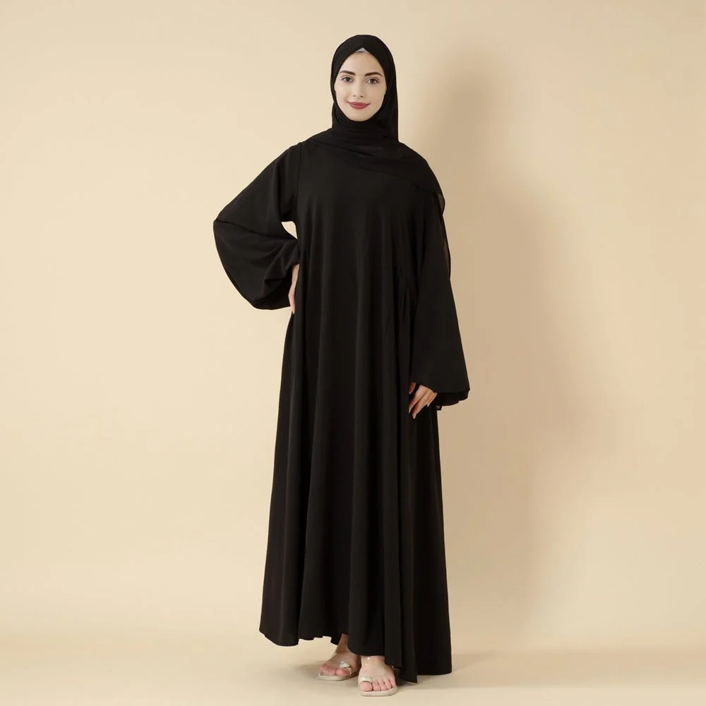 Relaxed Fit Lantern Sleeves Crepe Abaya (MA190) - Image 18