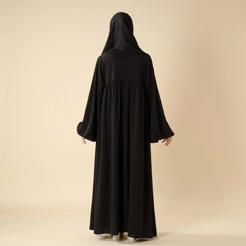 Relaxed Fit Lantern Sleeves Crepe Abaya (MA190) - Image 19