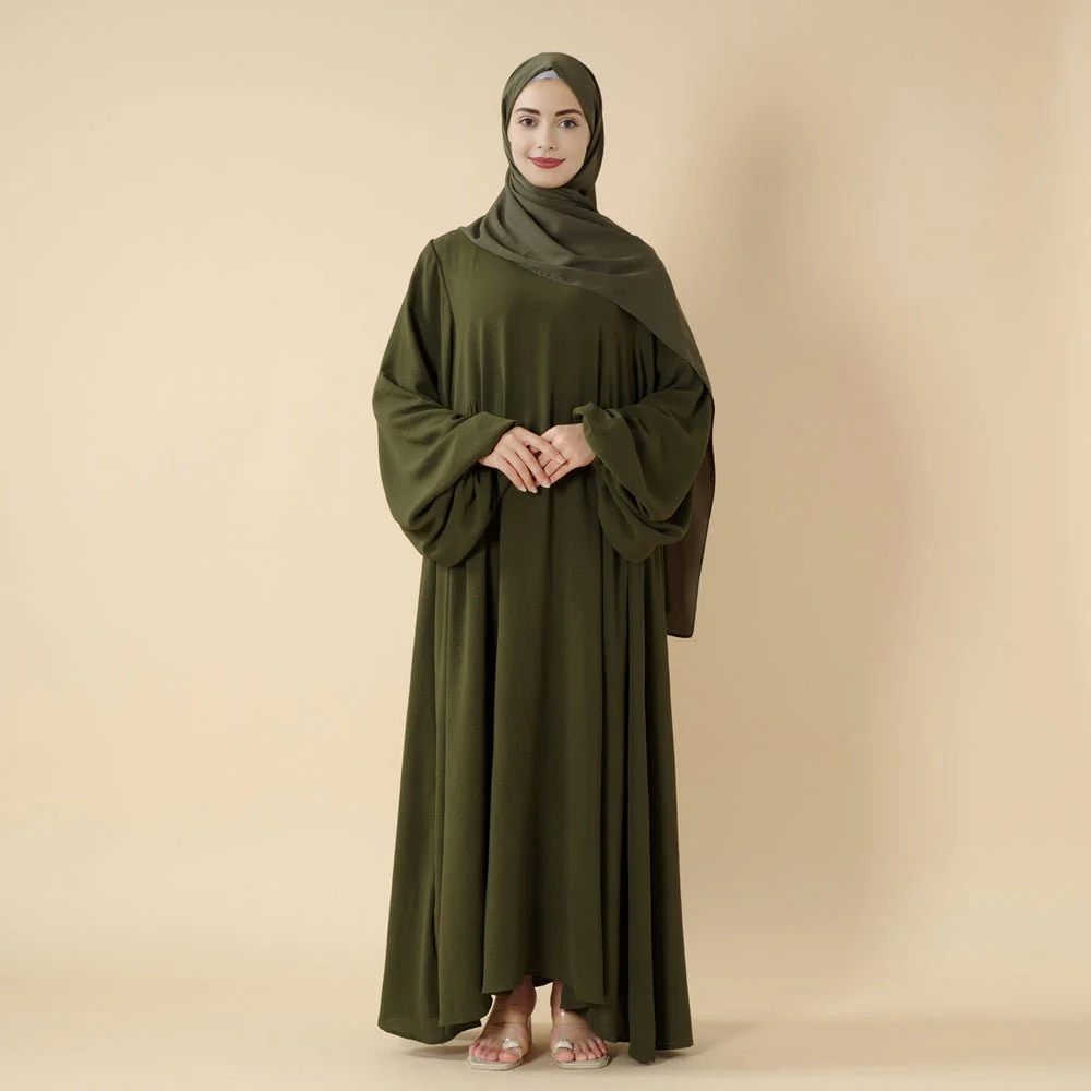 Relaxed Fit Lantern Sleeves Crepe Abaya (MA190) - Image 3