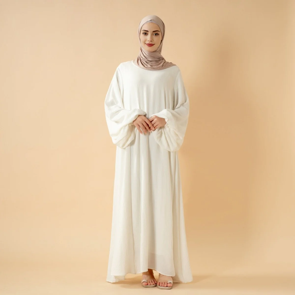 Relaxed Fit Lantern Sleeves Crepe Abaya (MA190) - Image 8