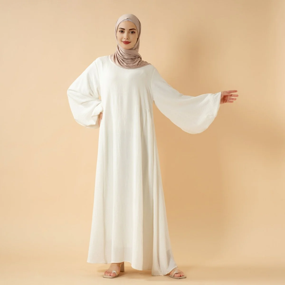 Relaxed Fit Lantern Sleeves Crepe Abaya (MA190) - Image 9