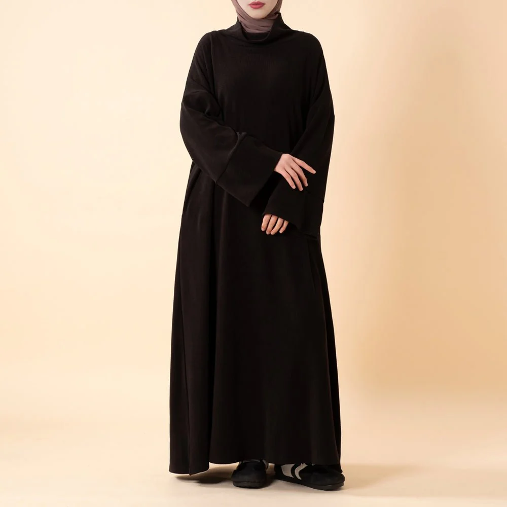 Relaxed Turtleneck Abaya with Pockets (MA383) - Image 10